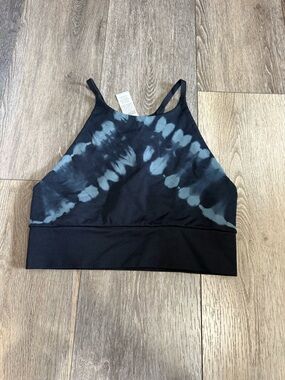 JoyLab High-Neck Tie-Dye Sports Bra - Black & Gray